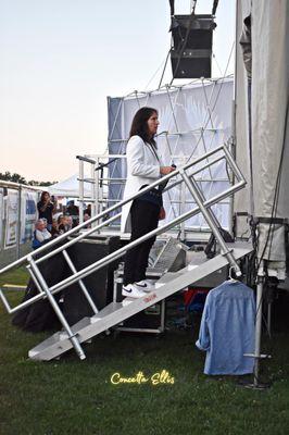 Journey Tribute Escape. 
 Chad Smith getting ready to enter the stage at a huge Summer Concerts in Niagara Falls, NY  1,000's of fans  2022