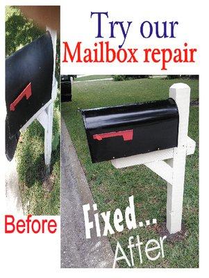 We replace mailboxes with our mailbox repair service. When you need your mailbox fixed we can assist with Mr. Fix-It Handyman Service.