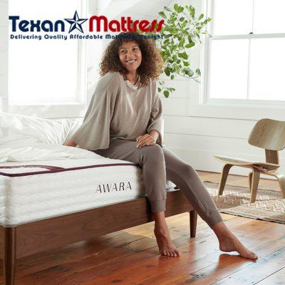 Awara all natural luxury mattresses are in stock and on display now at Texan Mattress