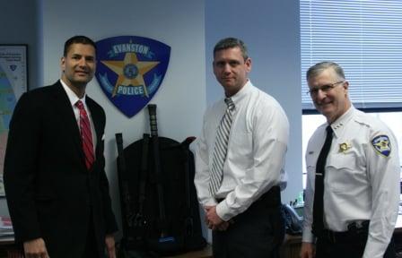 Donating equipment to Evanston Police