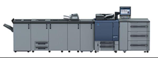 Our latest digital press!  Coming in at just under 20' long, say hello to the versatile Konica Minolta Bizhub Press 1250!