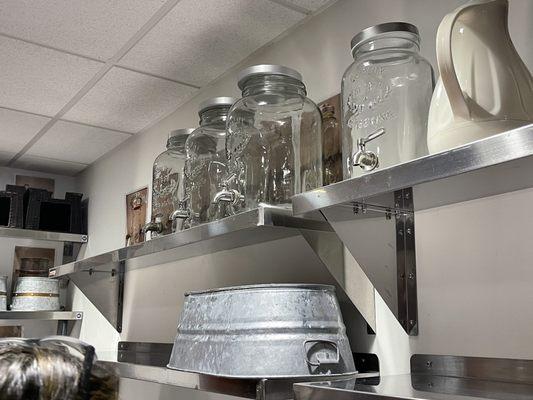 Use of beverage containers and buckets in oyster conference room rental if renting the oyster conference room