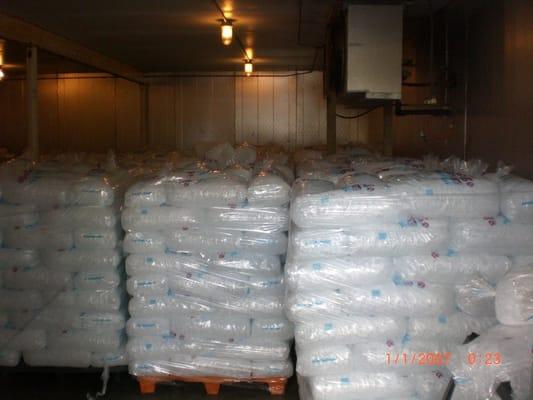 20 lb bags of ice for restaurants.