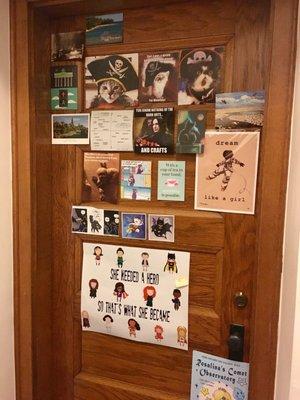 A professor's office door