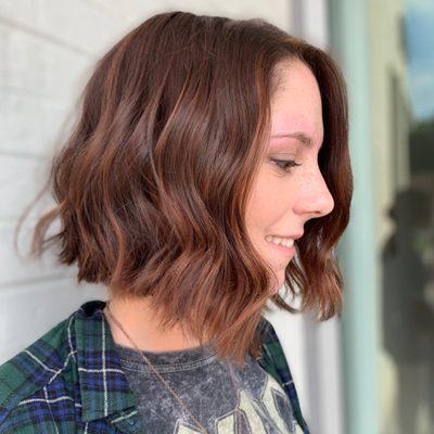 Balayaged with a textured bob.