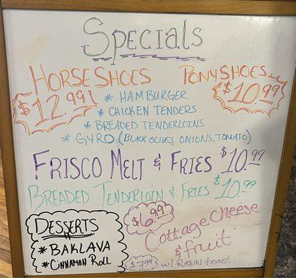 Specials Board