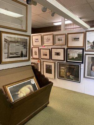 Lots of framed prints by Chester County artists