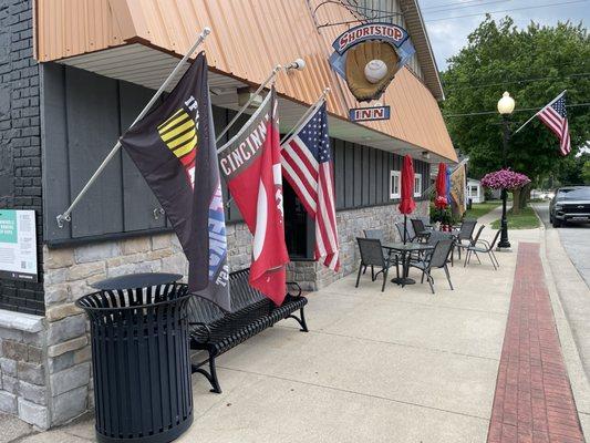 Curbside/outdoor eating in front.