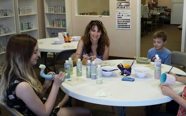 Family fun painting ceramics!