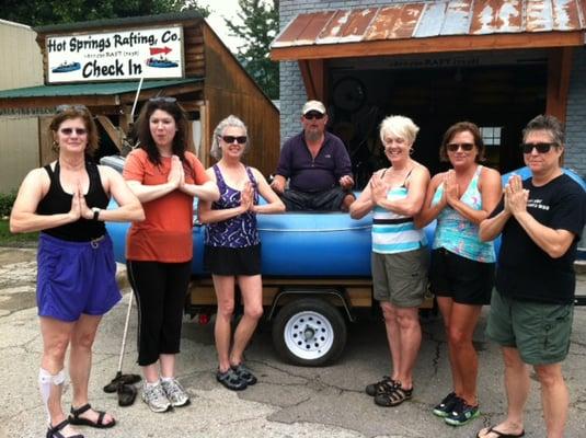 The yoga retreat group. We became "one" with the river! Some of us became more "one" with the river than the rest of us..... :-)