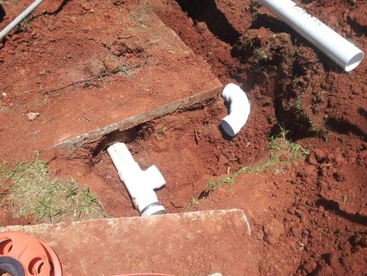 Install new sewer line to septic tank