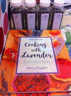 Beautiful cookbook and lavender cooking essentials