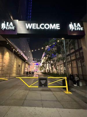 Lighted Welcome Sign @ one of the Entrances to LA Live in DTLA Dec. 2022