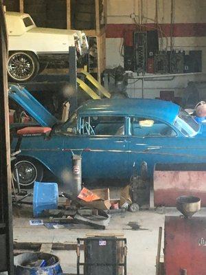 1957 Chevy getting a tune up