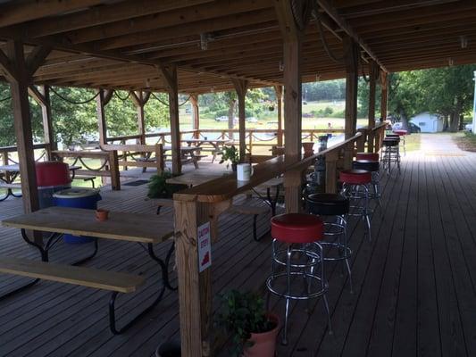 The huge porch at the camp store.