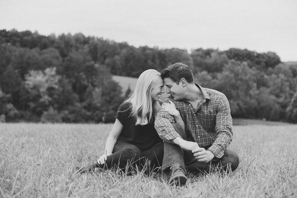 A favorite black and white Engagement session photo at Guildford Farm