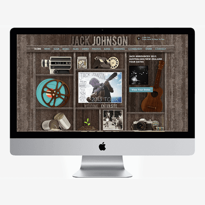 Responsive website for Jack Johnson. Web design by Oniracom