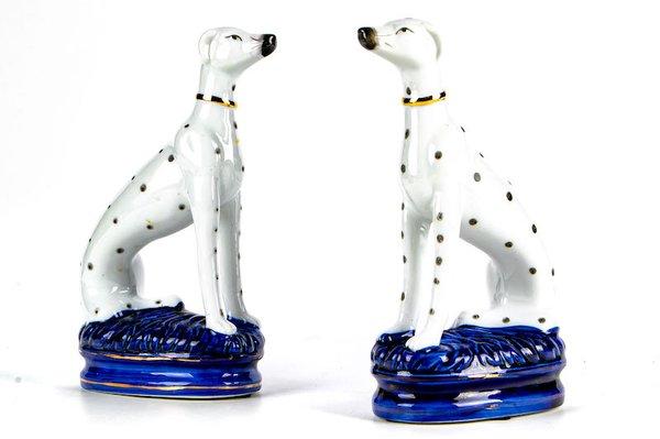 Pair Of Porcelain Opposing Dalmatian Figurines