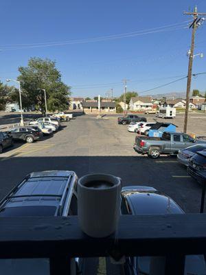 Enjoying my tea in the morning on the balcony