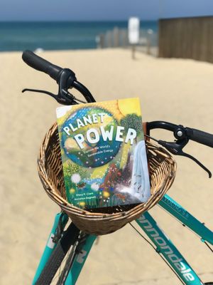 I biked w/ my new book, "Planet Power," to each beach on Nantucket. "Biking is a renewable resource," said Jasper Young, co-owner of Young's