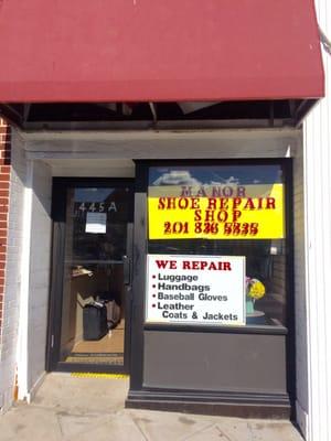 Front of Manor Shoe Repair - just down the street from former Manor Shoe Store.