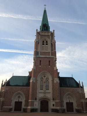 The front façade of St. Francis de Sales Cathedral. The Roman Catholic See of Houma-Thibodaux