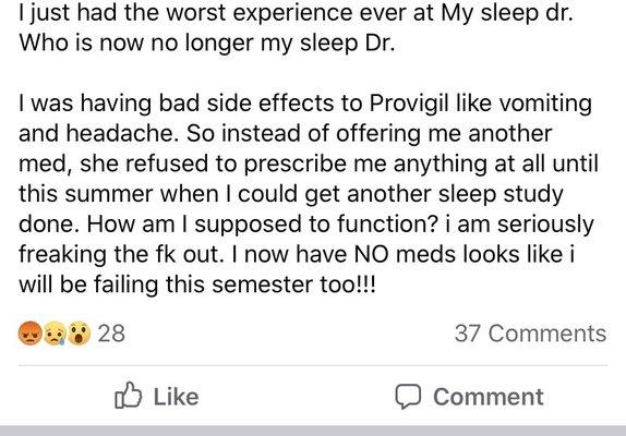 Review of OmniSleep in Narcolepsy Support Group on facebook