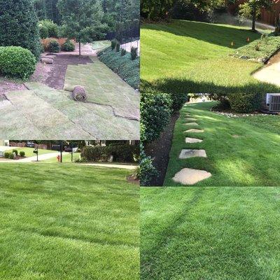 Zeon Zoysia Sod Installation in the Abbington Subdivision.