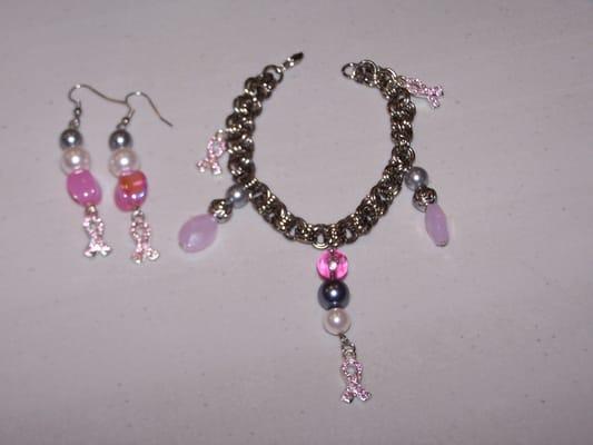 Breast Cancer Charm Braceleet