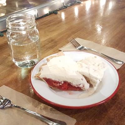 Strawberries 'n Cream w/ a scoop of Lemon cookie ice cream.