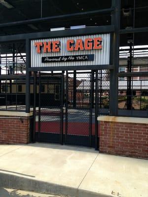 The Cage, YMCA basketball court at the American Tobacco Campus.