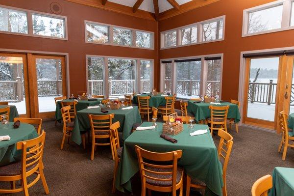 The Grille Room. The Clubhouse is a private restaurant serving members of the Lake Naomi Club.