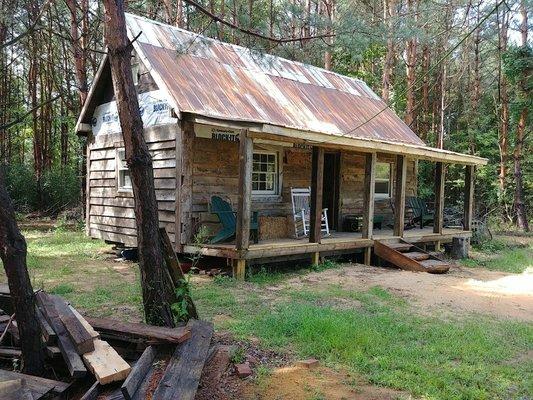 Bunkhouse made from many types of reclaimed woods