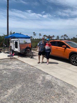 Nancy and Rick Domenge at Luxury RV resort Gulf Shores Al.