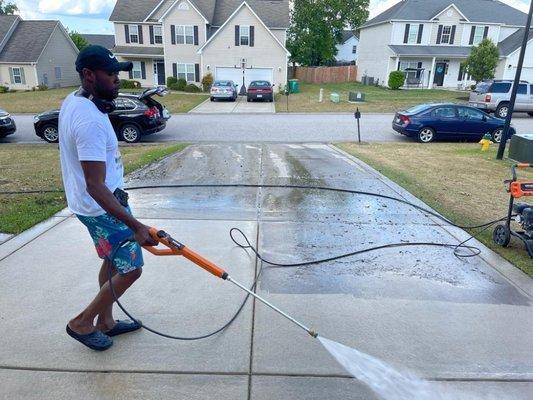 Restoring a client's driveway back to its former glory.