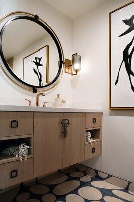 Powder bathroom design in #manhattanbeach by edenLA #interiordesign #bathroomremodel