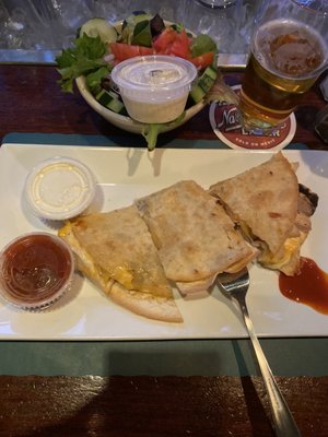 Chicken Quesadilla with salad