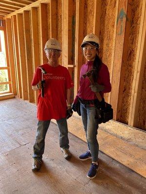 In the Living room... in progress - long-time volunteers love coming to work with Habitat for Humanity