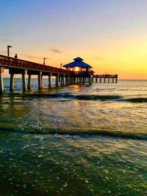 Fort Myers Beach Pier at Sunset