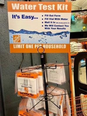 FREE! Tough to find, but look by the exit door.  Or near the water filters they sell test kits. Was this helpful? #UpCloseSavor