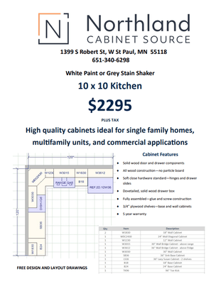 10' x 10' Kitchen - Call 651-340-6298