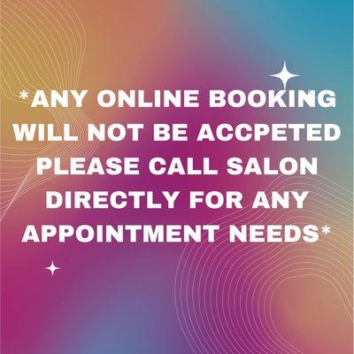 No online booking.