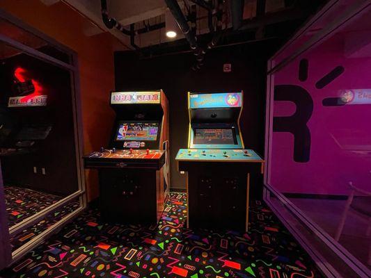 Arcade games in the bar area