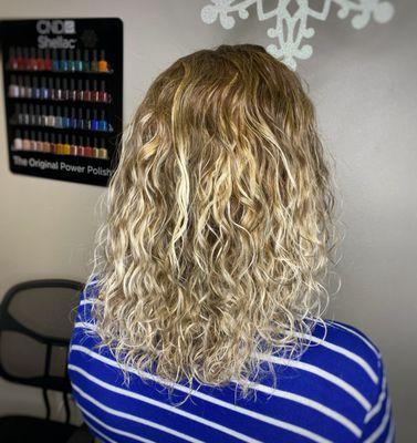 balayage on natural curls allows for easy grow out and less appointments