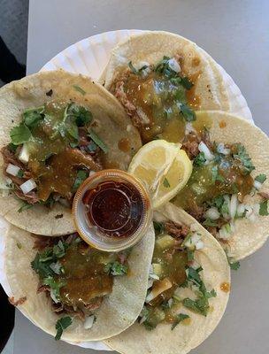 Tacos with freshly made tortillas !