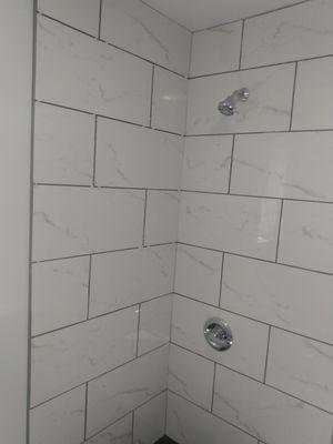 Tile Install for a bathroom remodel we did