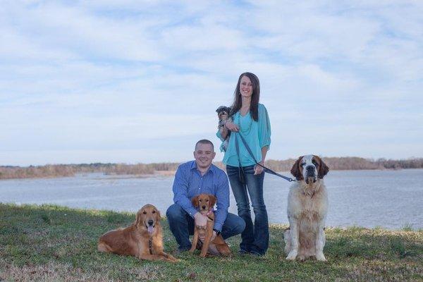 This is the Owners Brittany and Chris Coover with their beloved pets!