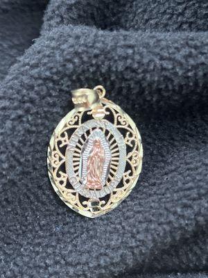 Medalla Virgen de Guadalupe 14k oro blanco amarillo y rosa gold