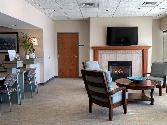 Our pleasant waiting room and reception area in Greenfield