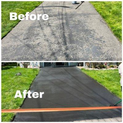 Asphalt seal coating we do residential + commercial contact us for a free estimate +1 (732) 986-4481